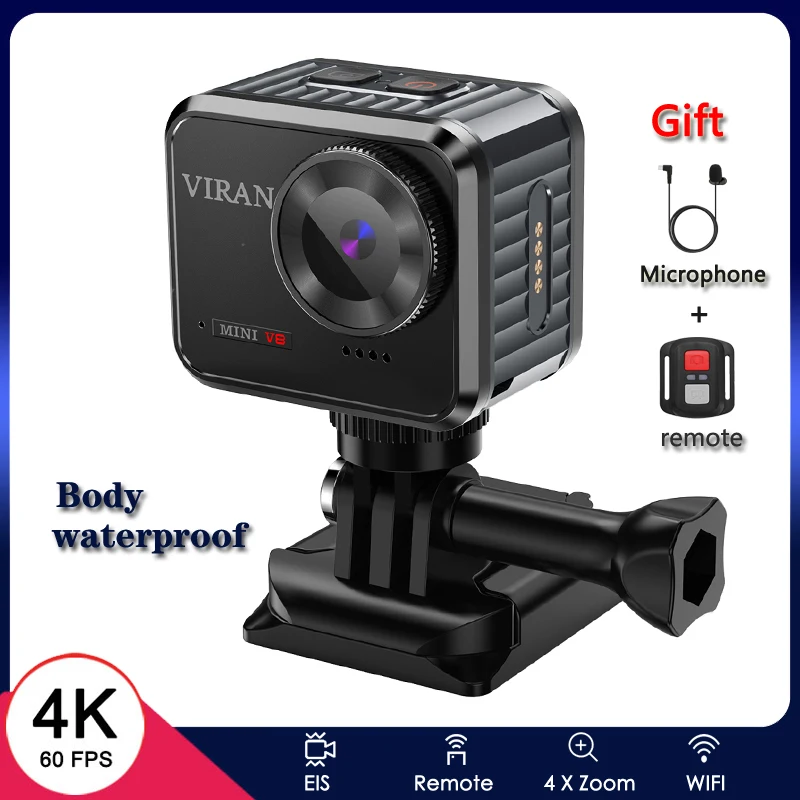 Mini Action Camera 4k 30fps Ultra Hd 1080p 20mp 60fps Wifi 170d 10m