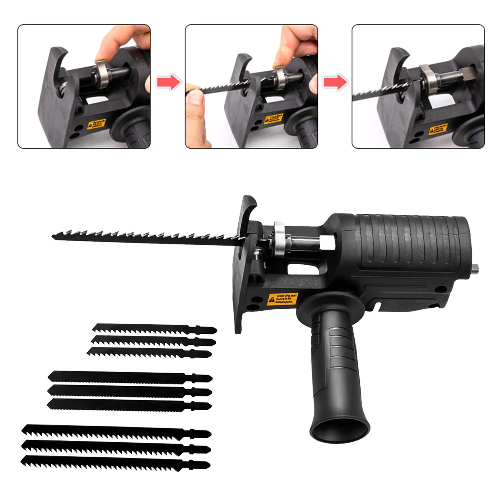 

Electric Drill Modified Reciprocating Jigsaw Adapter Accessories with Sawblade Power Tool Saws Drill To Jigsaw