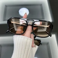Lunettes de soleil carrées vintage pour femmes, lunettes de soleil rétro à grande monture, transparentes, bonbons, lunettes de créateurs, marque de mode 4