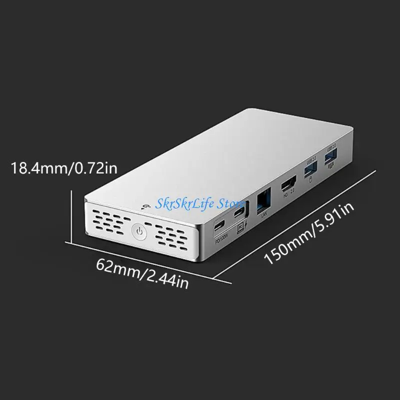 E65E 14 In 1 USB C 허브(HDTV 4K 60Hz 이더넷 포트 100WPD 노트북용 충전 포함)