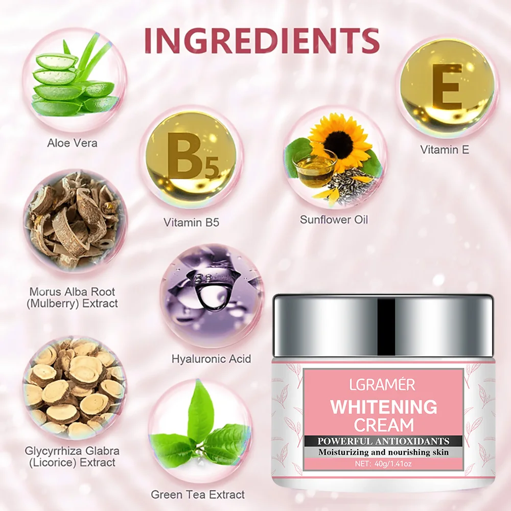 Body Whitening Cream Intimate Areas Underarm Knee Buttocks Private Bleach Remove Melanin Waterproof Brighten Nourish Cream 5