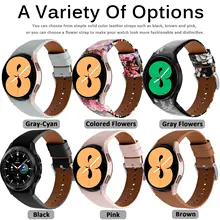 

Genuine Leather Band For Samsung Galaxy Watch 4 classic 46mm 42mm 44mm 40mm No Gaps Leather Bracelet correa Galaxy Watch 4 strap