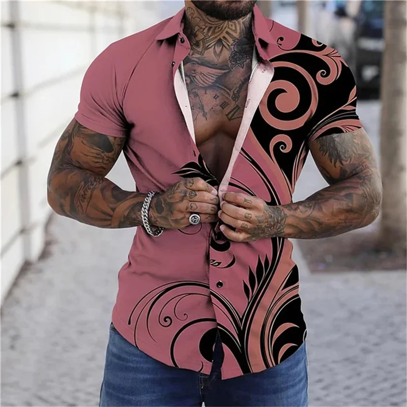 Hawaiian Men's shirt Fashion Graphic Short sleeve Men's clothing Streetwear Cool top T-shirt Casual Harajuku short sleeve shirt