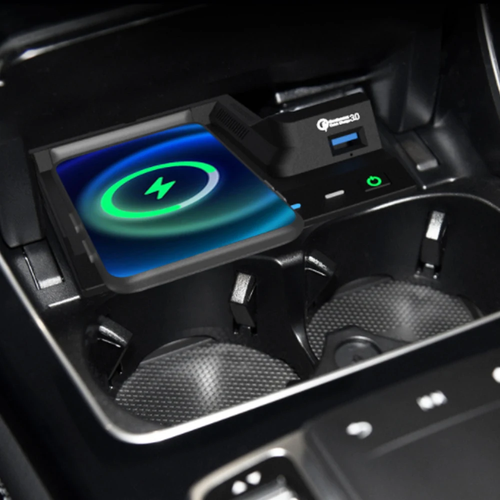 Caricabatterie Per Telefono Per Mercedes Benz W205 Amg C43 C63 Amg Glc 43 Glc 63 X253 Classe C Glc Ricarica Wireless 15W Ricarica Rapida Interna