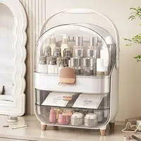 Layered Storage Cosmetic Storage Box Large Capacity Dustproof Makeup Organizer Transparent and Visible With handle 1