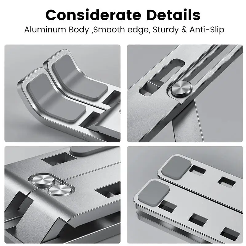 Laptop Stand Portable Laptop Stand Aluminum Notebook Support Computer Bracket Macbook Air Pro Holder Accessories Foldable Lap Top Base For Pc