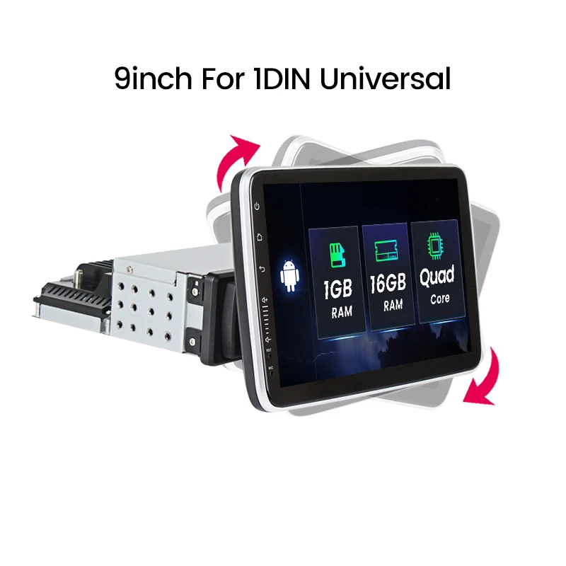 Universal 1DIN Car Radio Car Rotatable 360 Radio Stereo DVD Player