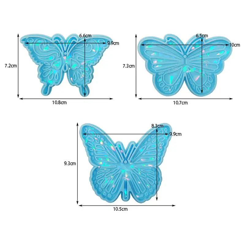 Holographic Laser – moule papillon en résine, cristal, porte-clés, verre, Silicone, pour bricolage, monarque époxy, collier ou décor