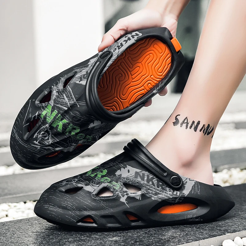 

Summer Men Slippers EVA Platform Outdoor Fashion Sandals Garden Clogs Beach Slippers Flip Flops Soft Slides Casual Shoes 39-46