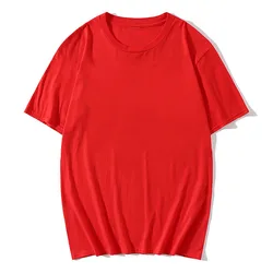 2025 New Fashion Unisex Streetwear Cotton Tee - Summer Short Sleeve T - Shirt - XXL (Red)
