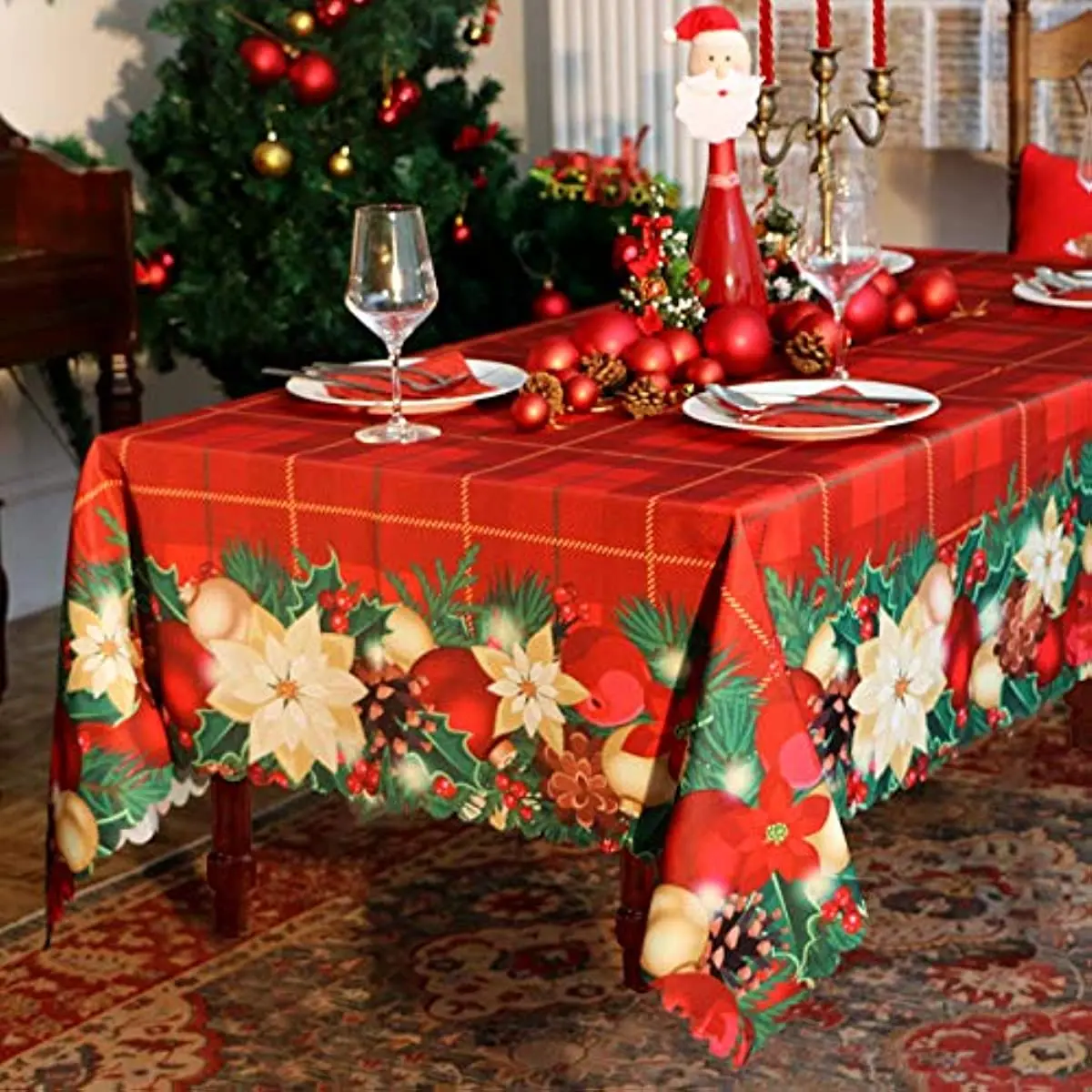 Tablecloths Dining Table Christmas Waterproof Christmas Tablecloth