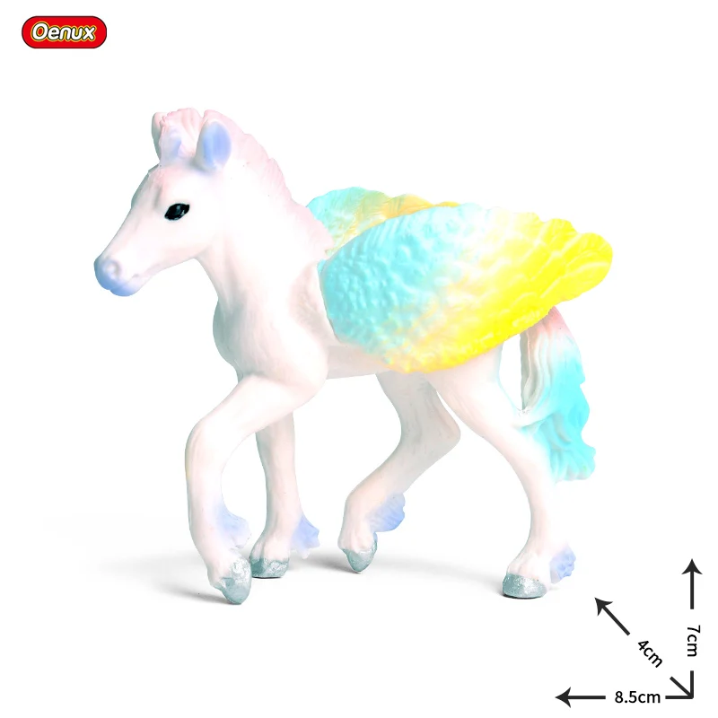 Oenux Lovely Mythical Elves Fairy Tale Animals Model Action Figures Original Elf Fly Horse Figurines PVC Collection Toy For Kids
