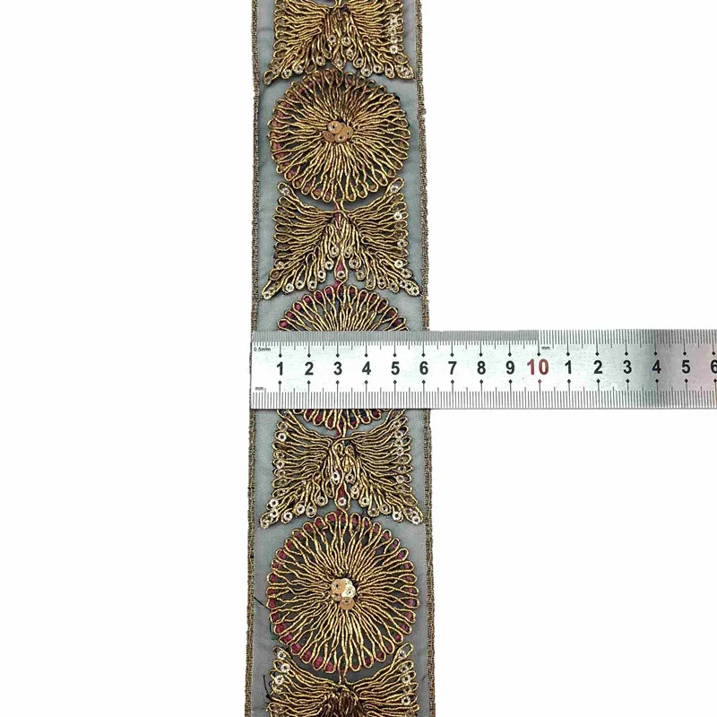 Nastri in poliestere da ricamo d'oro, rivestimento oro per