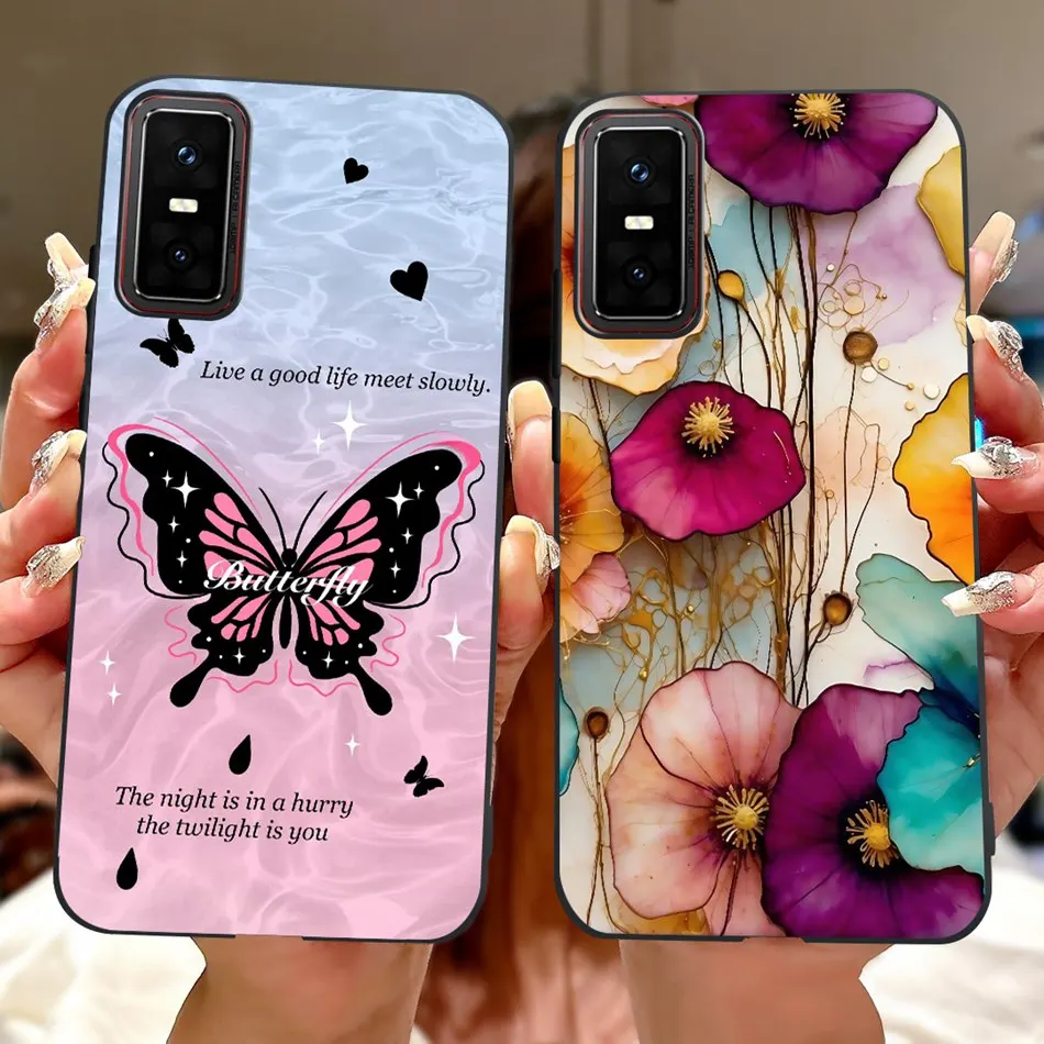 Elegant Floral Butterfly Soft Silicone Phone Case