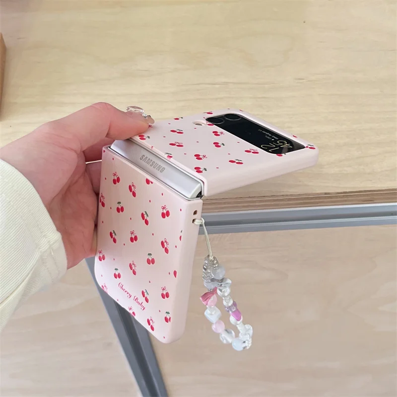 Adorable Cherry Phone Case with Chain and Kawaii Cartoon Design