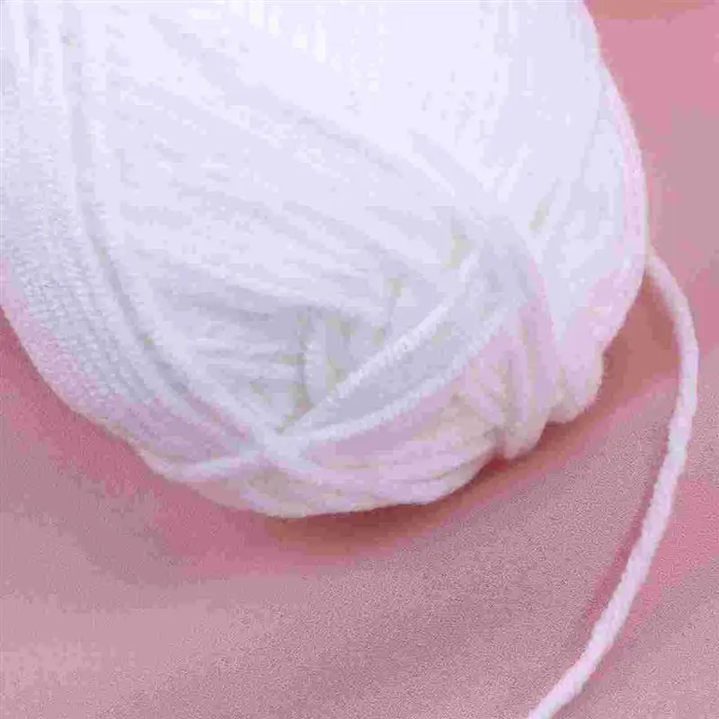 50g Milk Cotton Yarn Cotton Chunky Hand-woven Crochet Knitting Wool Yarn Warm Yarn for Sweaters Hats Scarves DIY (White) 2