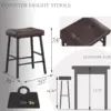 Bar Stools Set of 2 Kitchen Counter Height Saddle Bar Stools with Faux Leather Seat Padding Breakfast Kitchen Stools for Kitchen 3