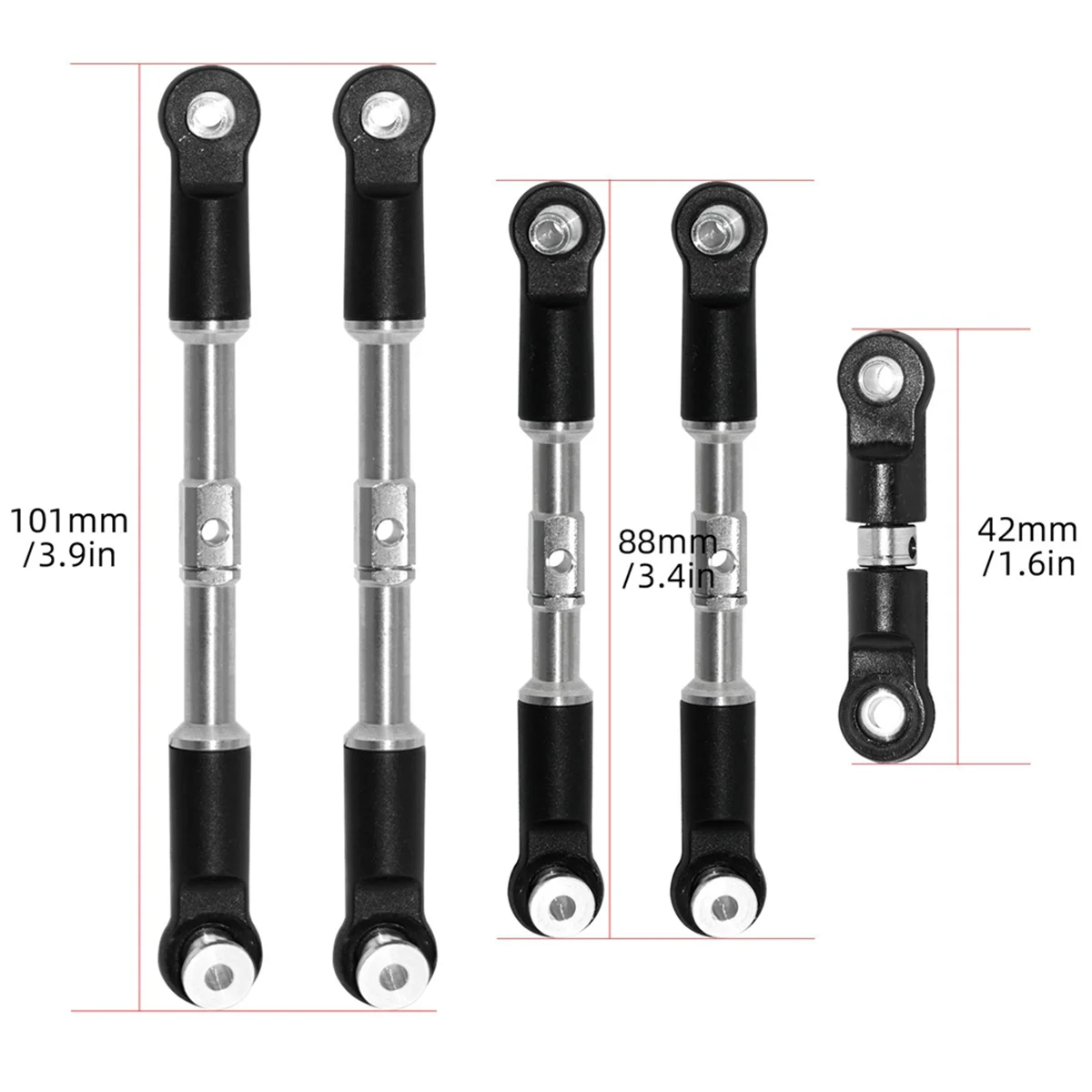 BAAU RC Car Upgrade Pull Rods Rotating Shaft Tie Rod Set for Arrma 1/7 Infraction Limitless Felony 1/8 Upgrade Parts
