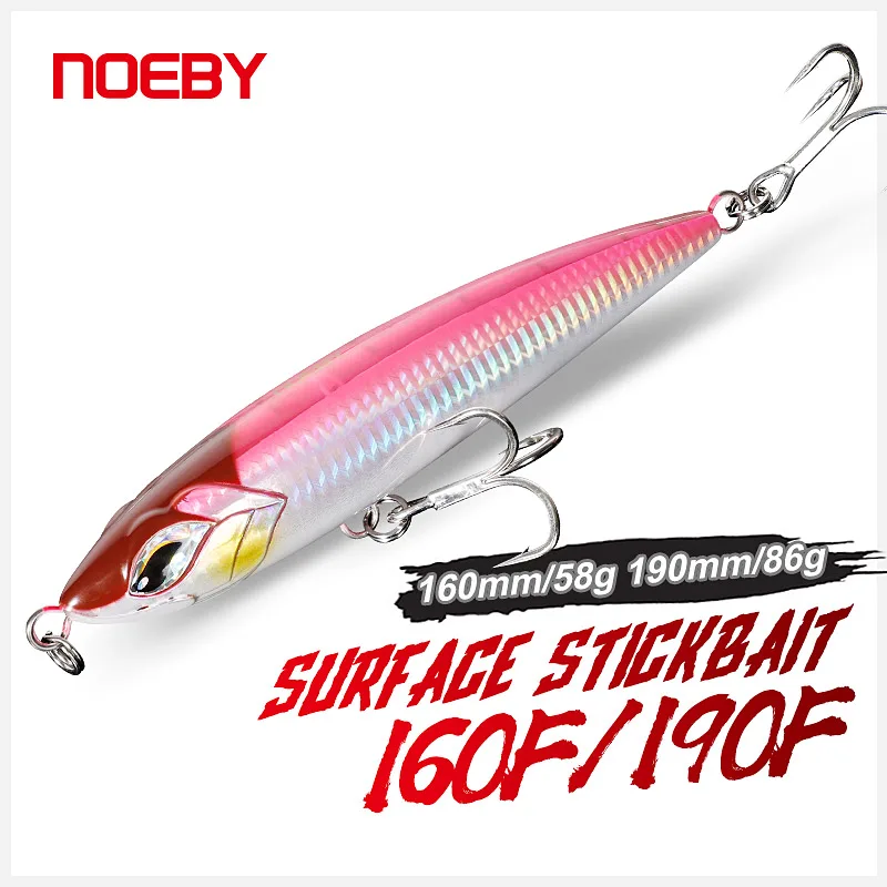 

NOEBY Jerk Bait Pencil Fishing Lures Top Water 160mm/58g 190mm/86g Lure Tuna SeaBass Perch Long Casting Spinning Hard Wobblers