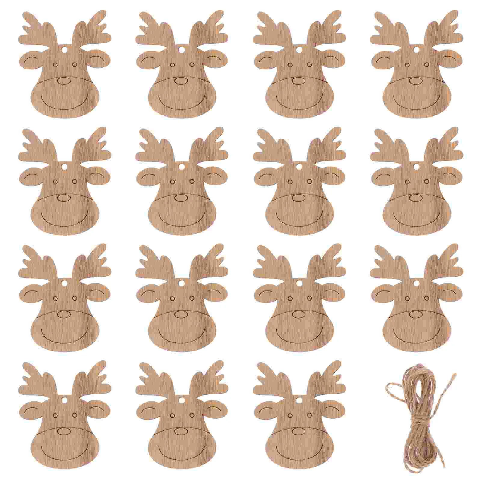 

Christmas Tree Charms Christmas Pendants Xmas Hanging Tag Unpainted Wooden Cutouts Xmas DIY Pendant Xmas Graffiti Reindeer