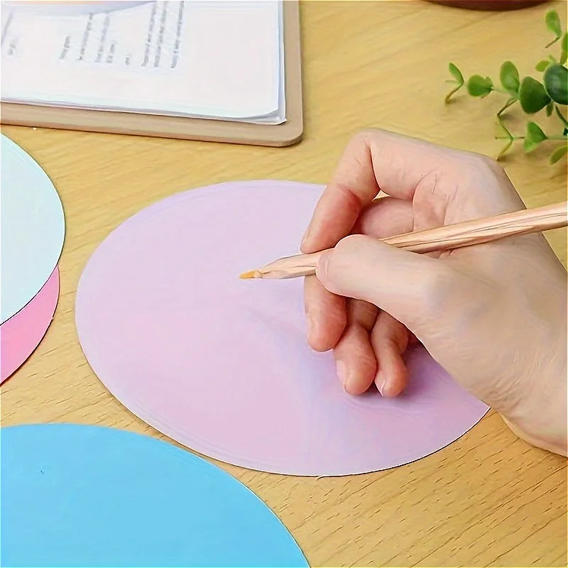 50 fogli di carta colorata rotonda, colori vivaci, ideale per disegnare, lavori fai da te, collage, perfetta per attività creative. - immagine 5