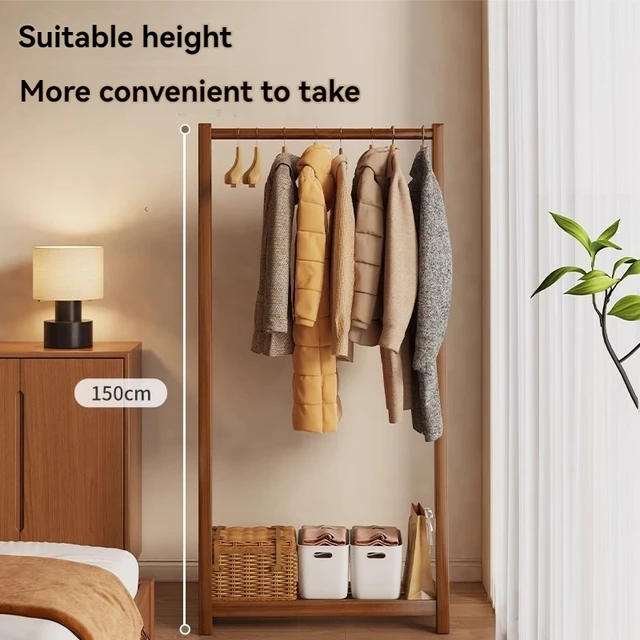 Porte-vêtements, du sol au plafond, pour chambre à coucher, petit porte-vêtements, simple, pour chevet, usage domestique intérieur, dortoir, pour vêtements temporaires 1