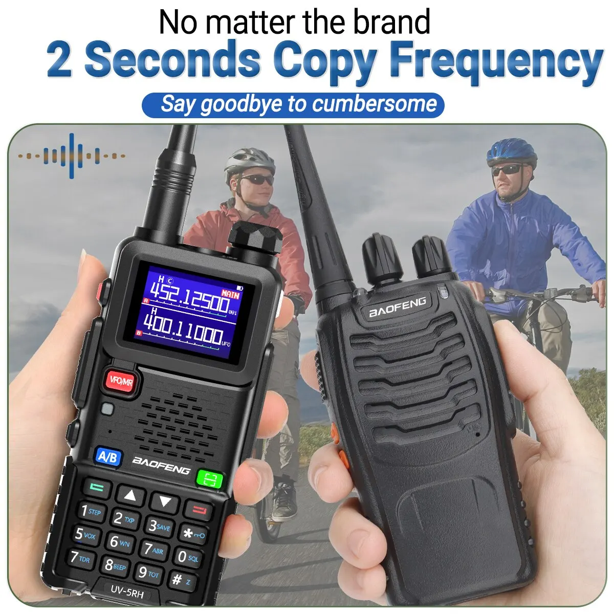 Baofeng UV 5RH 10W Full Bands Walkie Talkie Wirless Copy Frequency Type-C Charger Upgraded UV 5R Transceiver Ham Two Way Radio 4