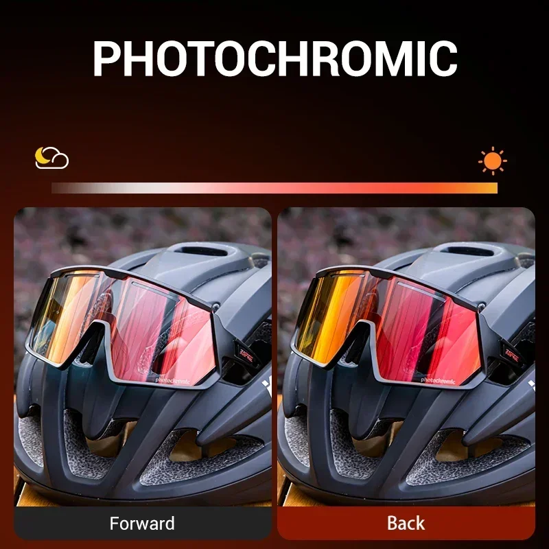 Kapvoe Color Photochromic Cycling Glasses Men Women MTB Glasses Sports Hiking Running Sunglasses UV400 Lightweight Glasses