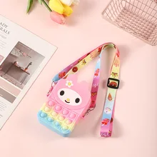 

2022 Pop It Fidget Toys My Melody Push Silicone Bubble Bag Reliver Stress Autism Adult Kid Coin Pouch Purse Valentine's Day Gift