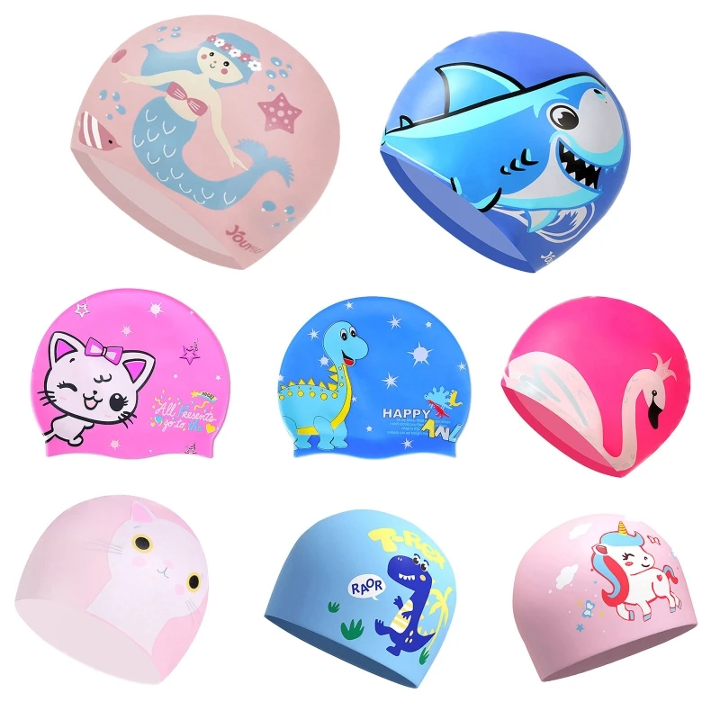 

Swimming Cap Silicone Swim Cap Boys Girls Stretchable Comfortable Swimming Hat