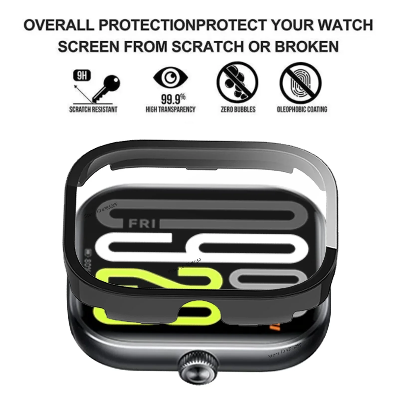 Premium Tempered Glass and PC Smartwatch Screen Protector Bumper Cover - High-Quality Accessories