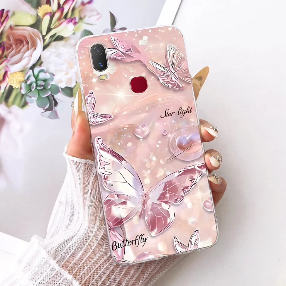 Clear Cute Cat Floral Soft Back Cover - Luxury Painted Design