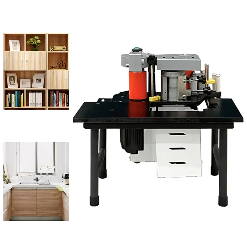 Portable Mini Edge Banding Machine Wood PVC Two-sided Gluing Edge Bander Woodworking Tool Automatic Strip Break Bander