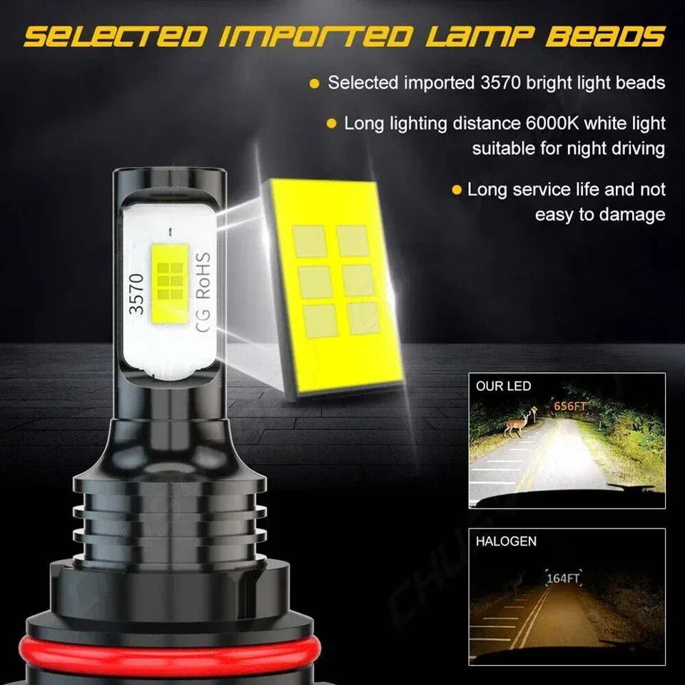 for MITSUBISHI Endeavor 2004-2011 LED Headlight Kit 9007 HB5 White 6K