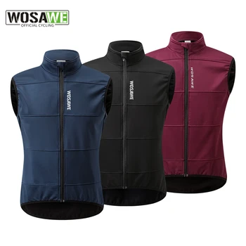 WOSAWE Cycling Vest Thermal Winter Bike Gilet Windproof Keep Warm Cycling Jacket Sleeveless No Pockets for Men and Women