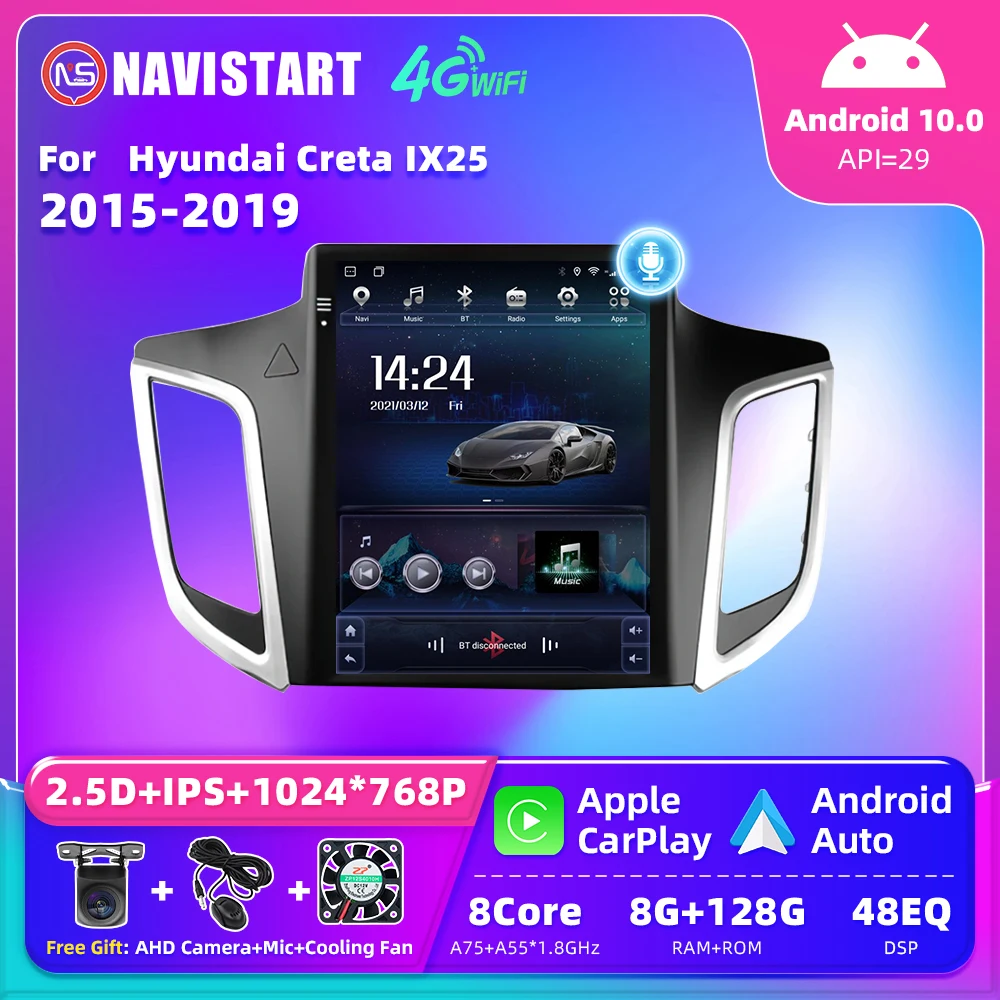 

Автомагнитола NAVISTART Tesla Android 10 для Hyundai Creta IX25 2015-2019 мультимедийный видеоплеер Carplay DSP 4G Wi-Fi без DVD 2 din