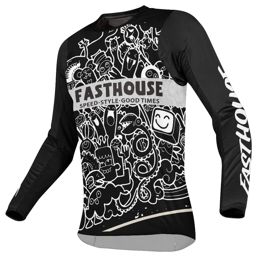 thumbnail image 1 of Camisetas de descenso 2023, ropa de motocross, camiseta de ciclismo transpirable para hombres, camiseta de locomotora para bicicleta DH todoterreno para carreras, 1 of 4