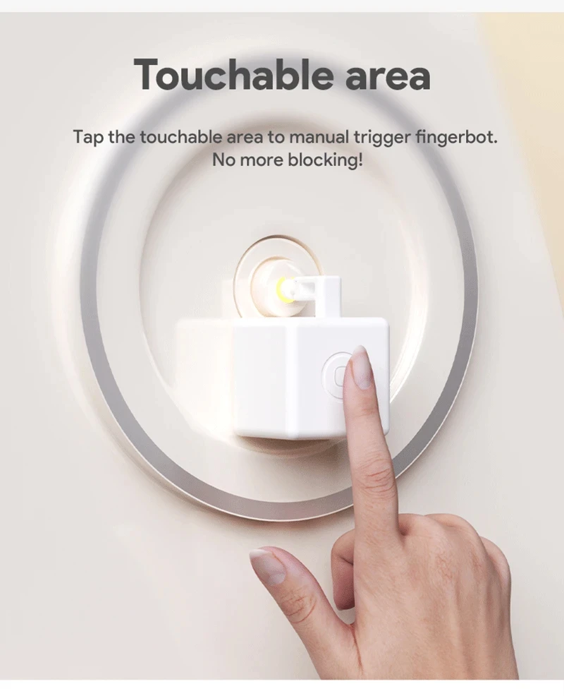 Tpye-C Rechargeable Tuya Zigbee Smart Touch Fingerbot Plus Robot Button Pusher Arm Switch Support Alexa Google Home Alice smart button pusher