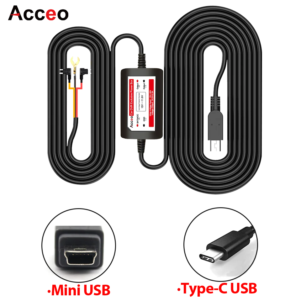 

Hardwire Cable Car Dash Cam Wire 3.5 Meters Mirror DVR Kit Video Recorder 5V Mini/Type-C USB Charger Line Auto Dashcam Camera