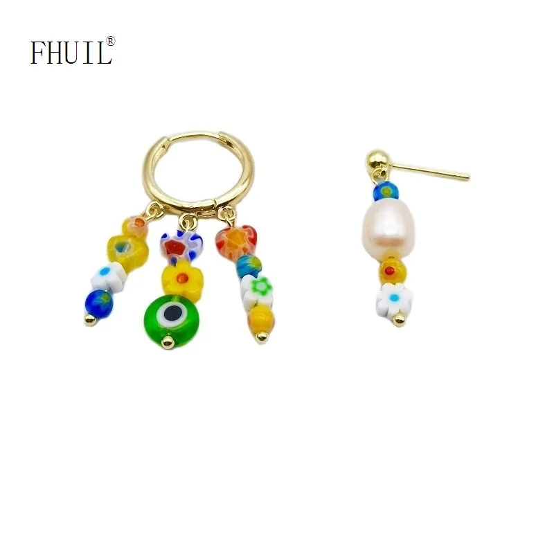 

Trend New Drop Earrings For Women 2023 Colorful Ear Piercing Resin Pearl Gold Plated Fashion Jewelry Girl Wedding Accessori