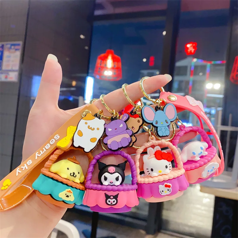 

Cinnamoroll Keyring Kuromi Keychain Hello Kitty Things Kawaii Sanrio Accessories Charm Pochacco Backpack Pendant Gift Kids Toy