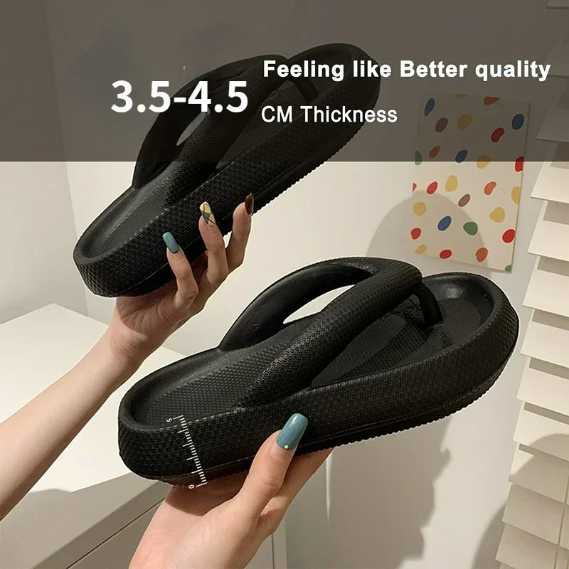 

Flops Summer Thong Flip Flops Slippers Casual Outdoor Beach Sandals EVA Casual Flat Platform Thick Soled Non-slip Slides