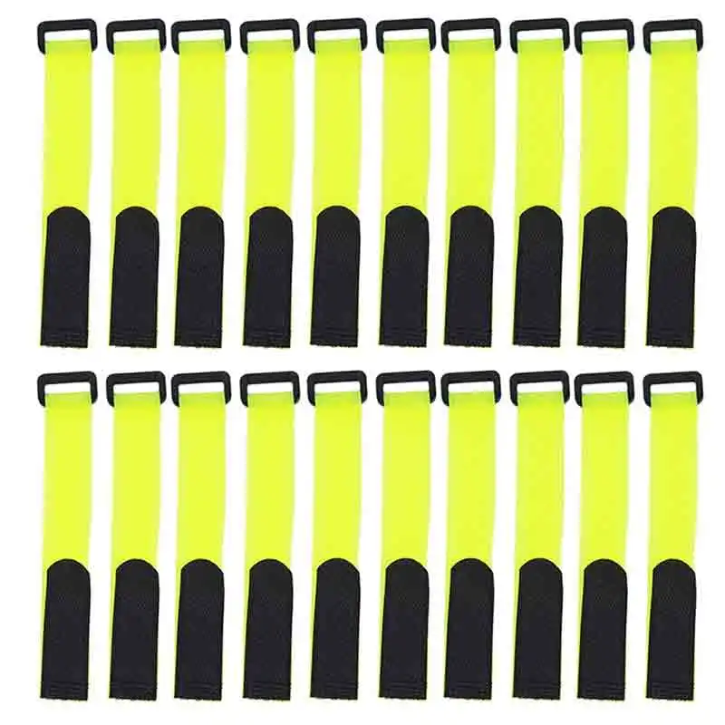10-Piece Reusable Fishing Rod Strap Set – Adjustable Hook & Loop Fasteners