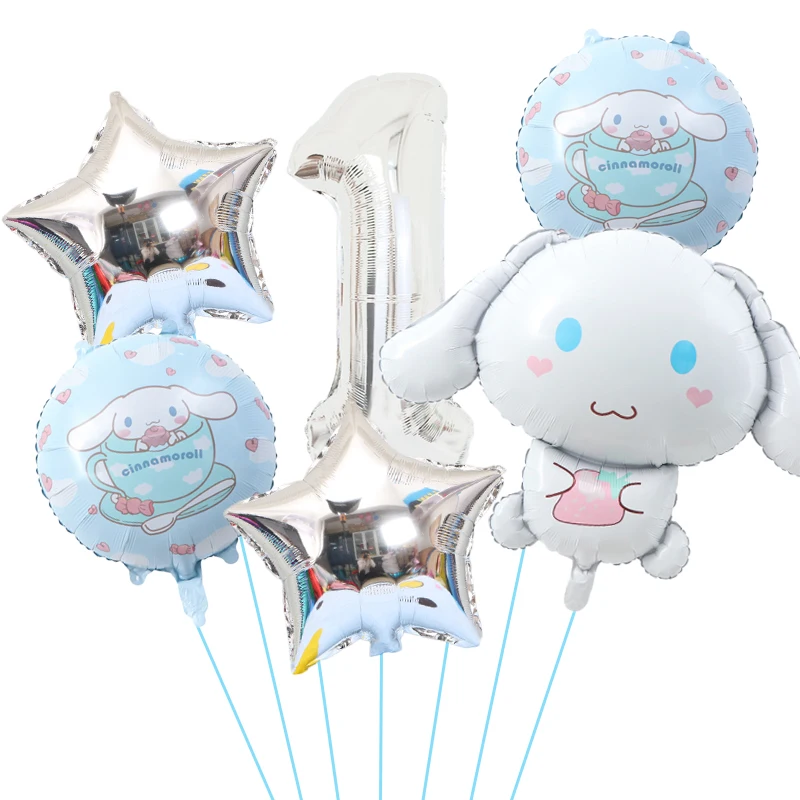 thumbnail image 1 of Globo de aluminio con forma de animal lindo de Cinnamoroll, My Melody, Kuromi, para fiesta de cumpleaños de niña, decoración para baby shower, 1 of 5