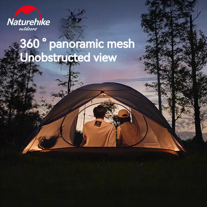 Naturehike YU CHUAN Ultralight Camping Tent 2P/3P Cross Aluminum Pole Windproof Tent 210T Rain-Proof Outdoor Travel 2.3kg