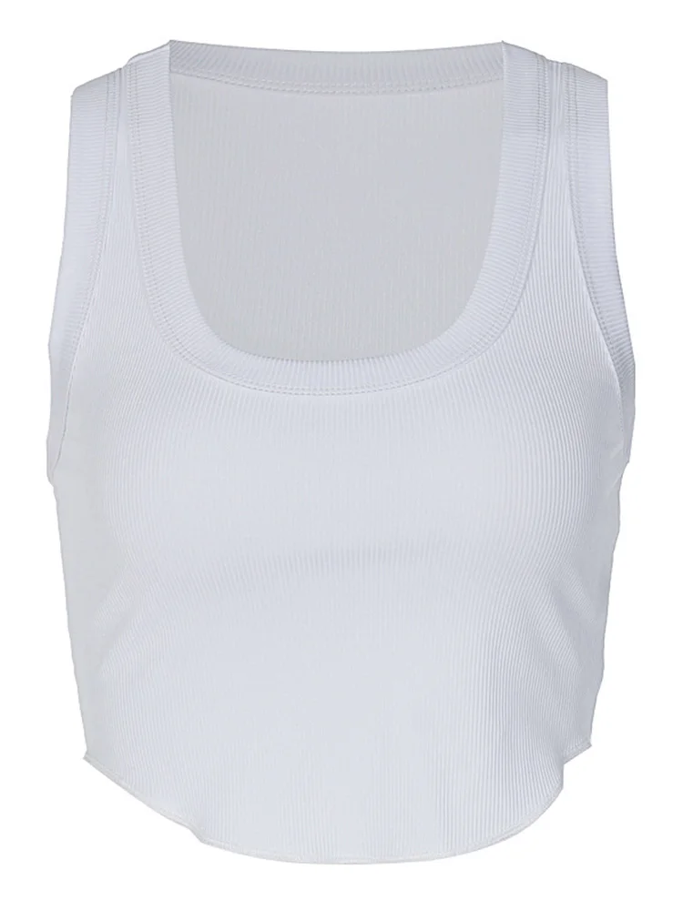 Ribbed Square Neck Crop Tank Top
