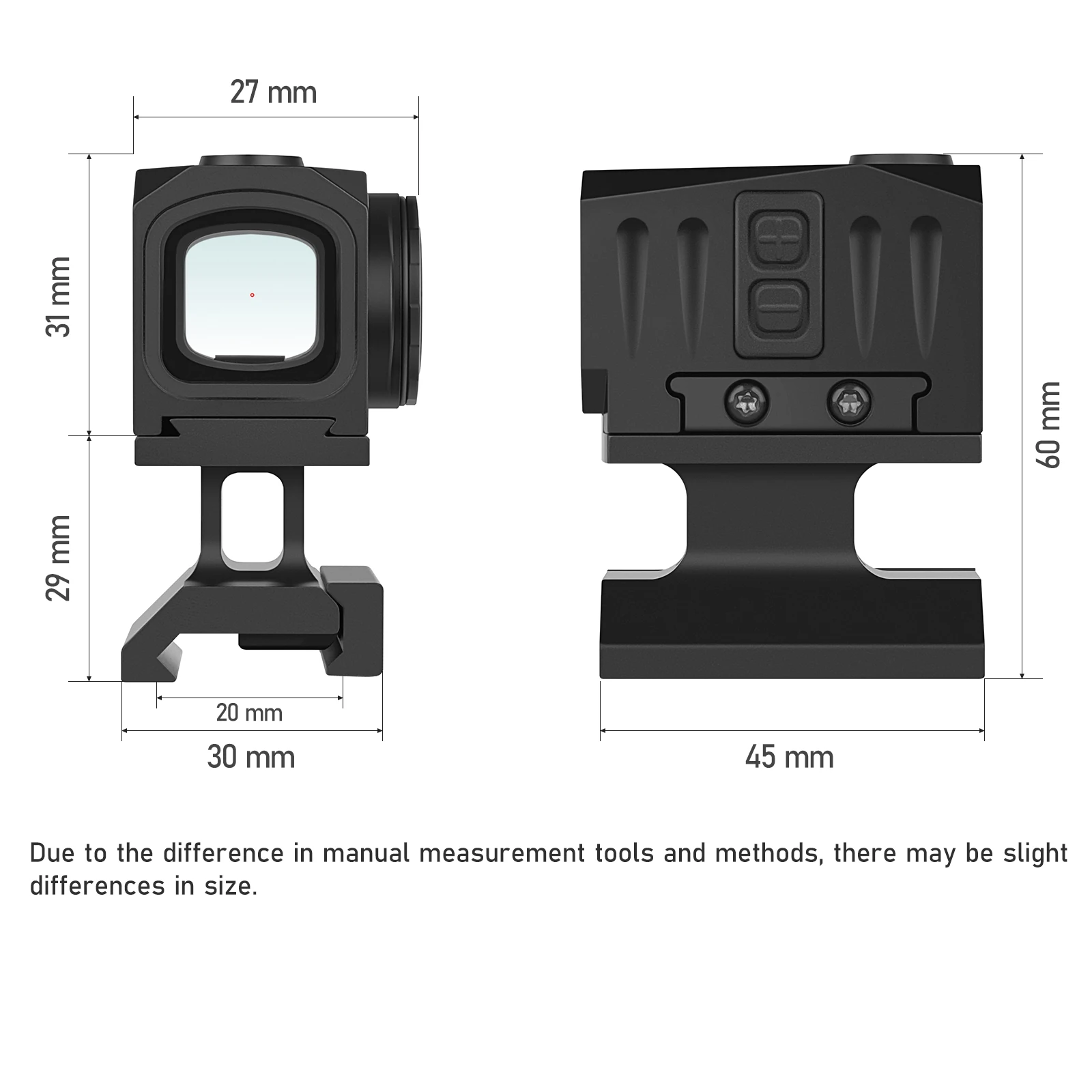SHAKE AWAKE ENCLOSED RED DOT OPTIC 3 MOA RMSc FOOTPRINT - FITS