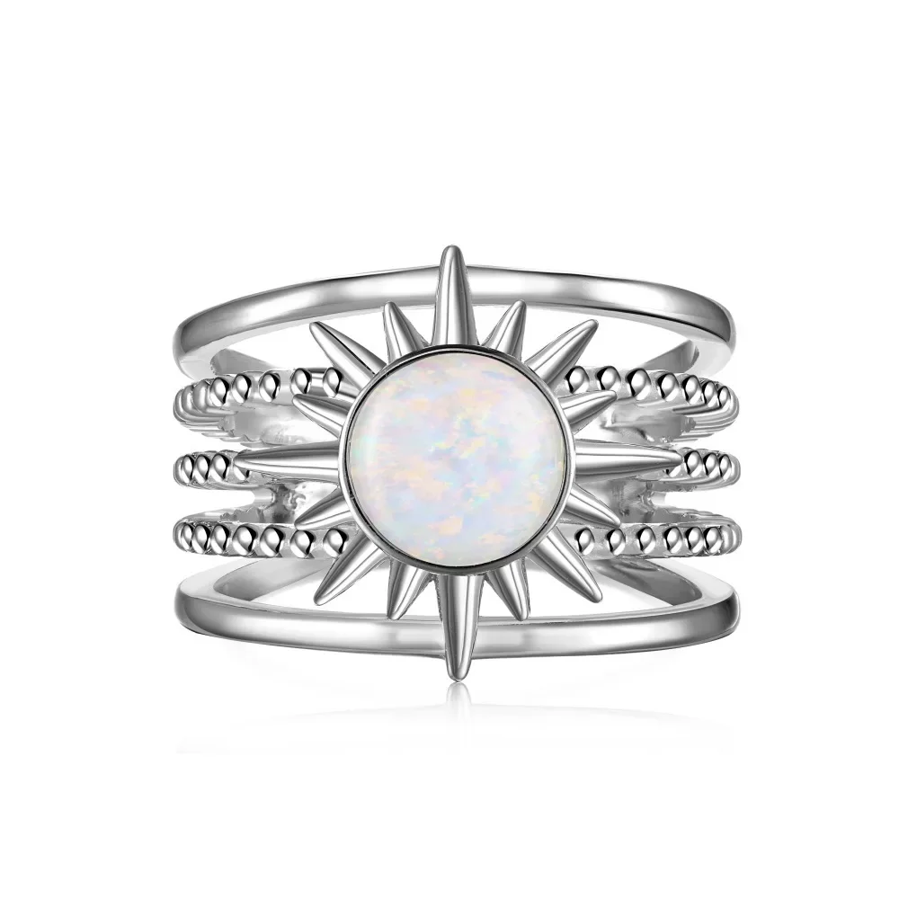 

The New S925 Sterling Silver Ring for Women with Australian Treasure Design, Exquisite and Versatile Sun Shaped Design Everyday