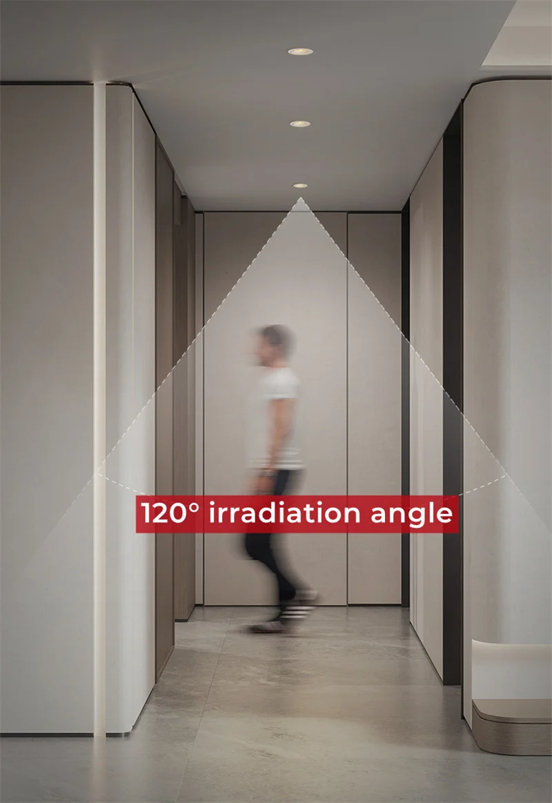 Description Picture 6 of itemEmbedded PIR Motion Sensor Spotlight COB Radar Infrared Downlight For Entrance Corridor Aisle Living Room Opening 75mm AC85-265V