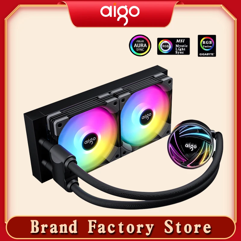 Aigo Cpu Cooler Fan Water Cooling Pc Rgb Fan 120mm Fan 12v Argb Aura